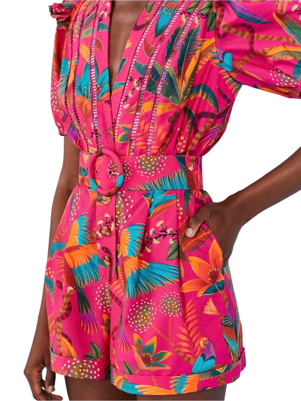 Farm Rio Macaw Romper NWOT - Picture 2 of 7